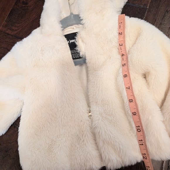 ME JANE MINI baby girl super fuzzy bear ears hooded plush cream jacket - Picture 10 of 11